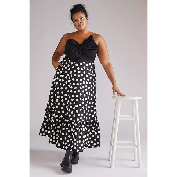 Anthropologie Dresses & Skirts - New Anthropologie HUTCH Bow-Tie Maxi Dress $218 STRAPLESS Black Motif PLUS 16W